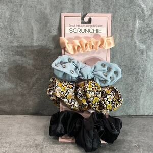 SCRUNCHIE Women's Assorted Color and Size 4-Piece Hair Scrunchies
